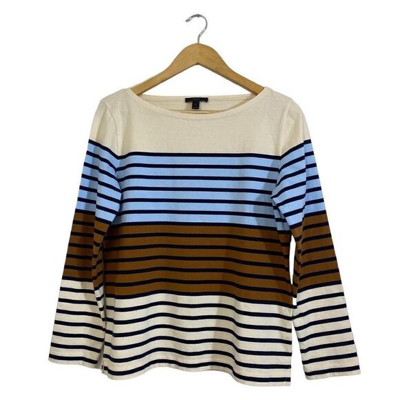 J.crew multistriped boatneck striped top tee small - Picture 1 of 11